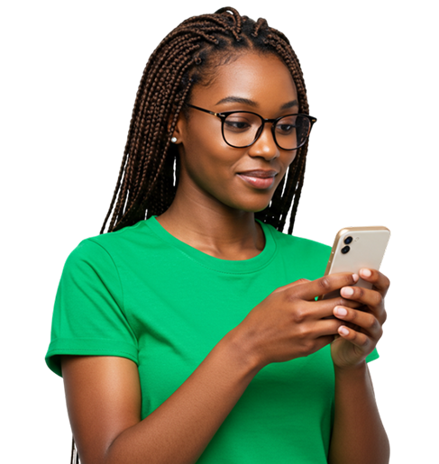 User on phone